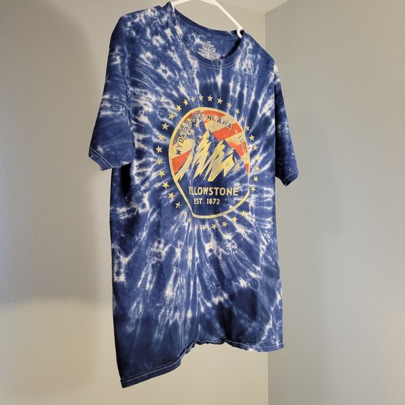 YELLOWSTONE EST. 1872 BLUE TIE DYED TSHIRT - Picture 3 of 8
